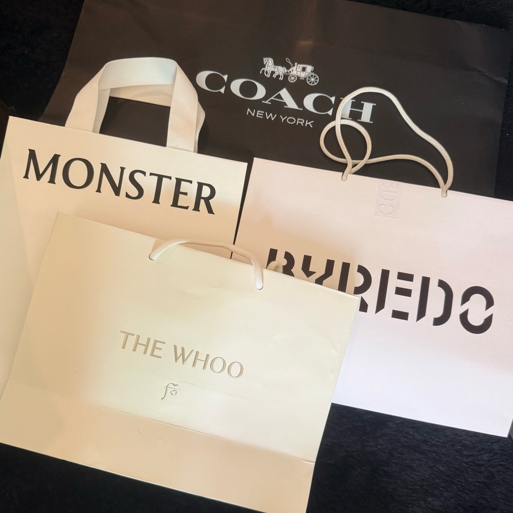 Luxury Branded Shopping Bags - Coach, Monster, The Whoo, Byredo